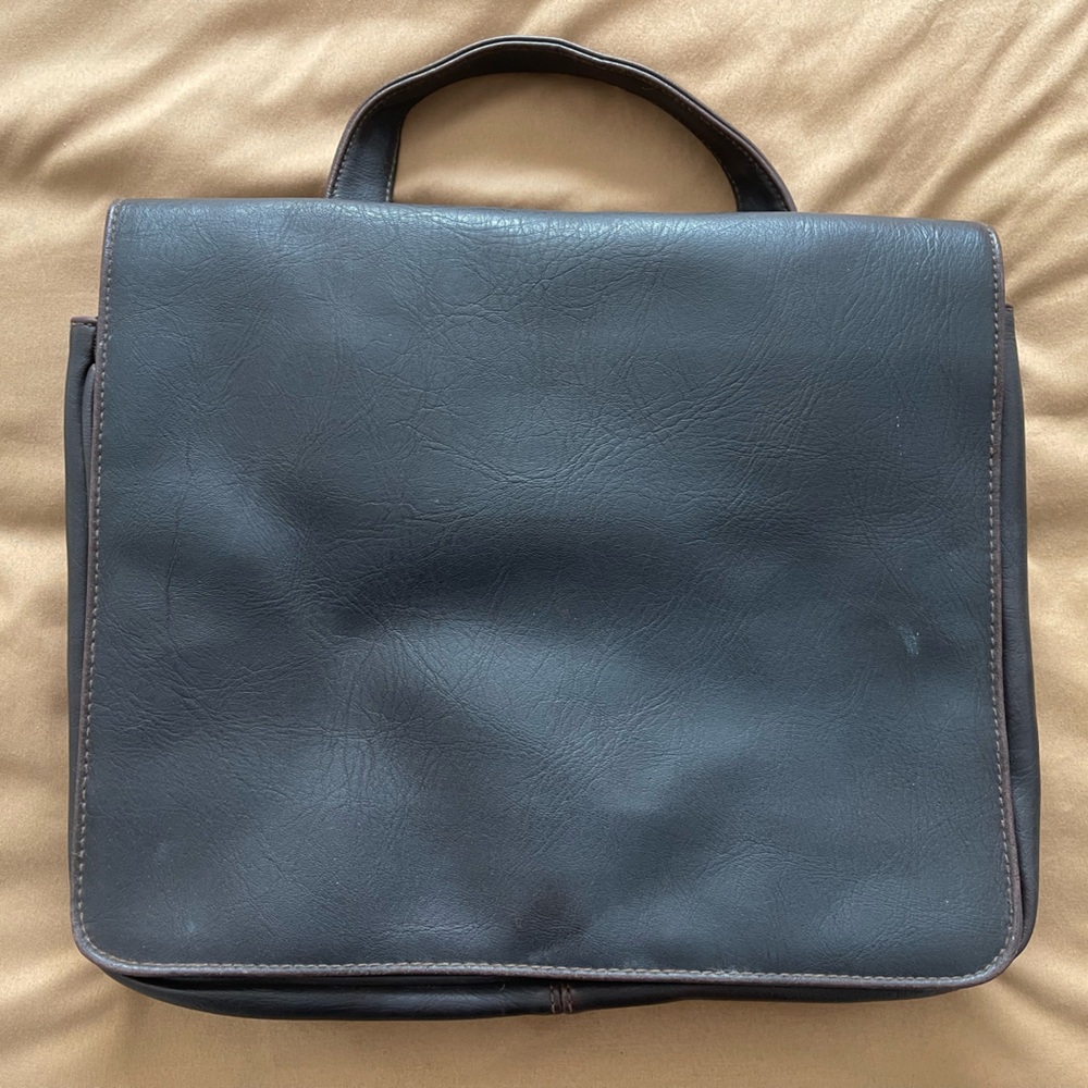 Vintage Rosetti Old Money Small Dark Brown Leather Office Briefcase Handbag - Picture 2 of 14